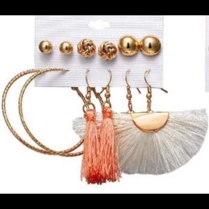 New Fashion Earrings 6 Pack Gold Post & Stud Earring Set